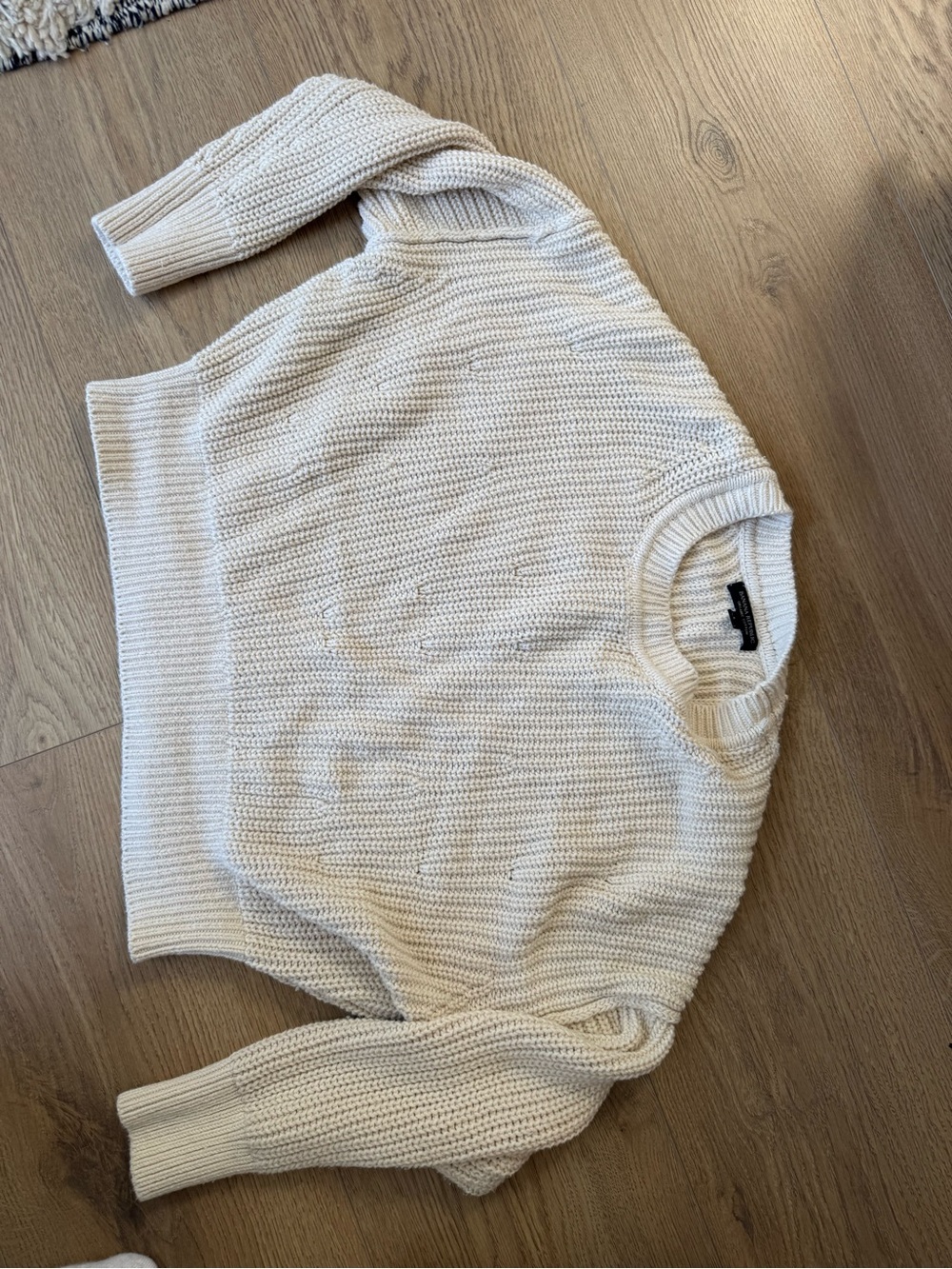 Banana Republic Organic Cotton Chunky Knit Sweater Ivory L